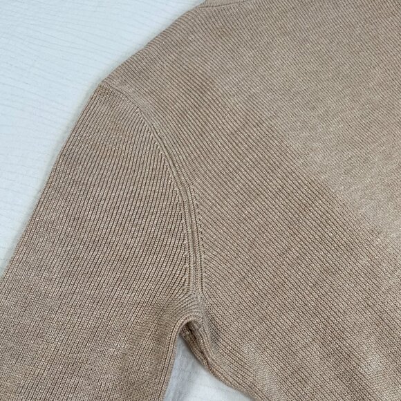 Cyrus Cardigan Sweater Open Front Front Pockets Vented Sides Tan Women's Size M - Picture 12 of 16
